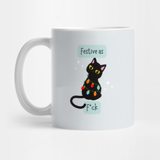 Festive as F*ck  - Festive AF Cat by applebubble